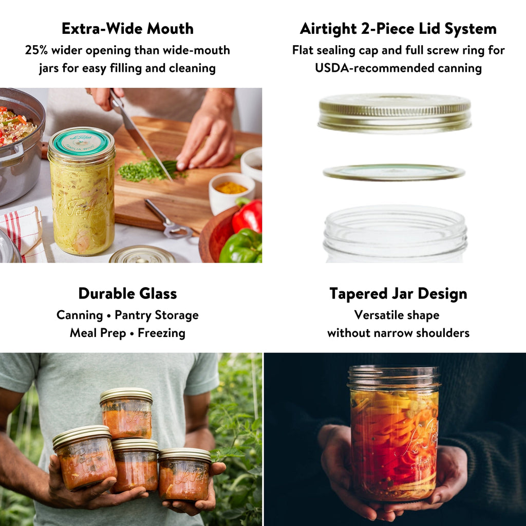 Wide Mouth Preserving Jars for Easy Home Food Storage