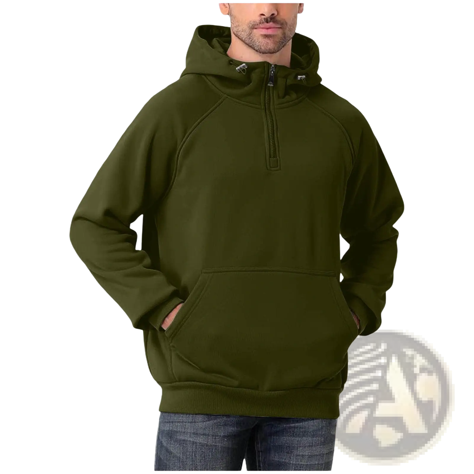 Men's Casual Multi Color Half Zip Pullover Hoodie