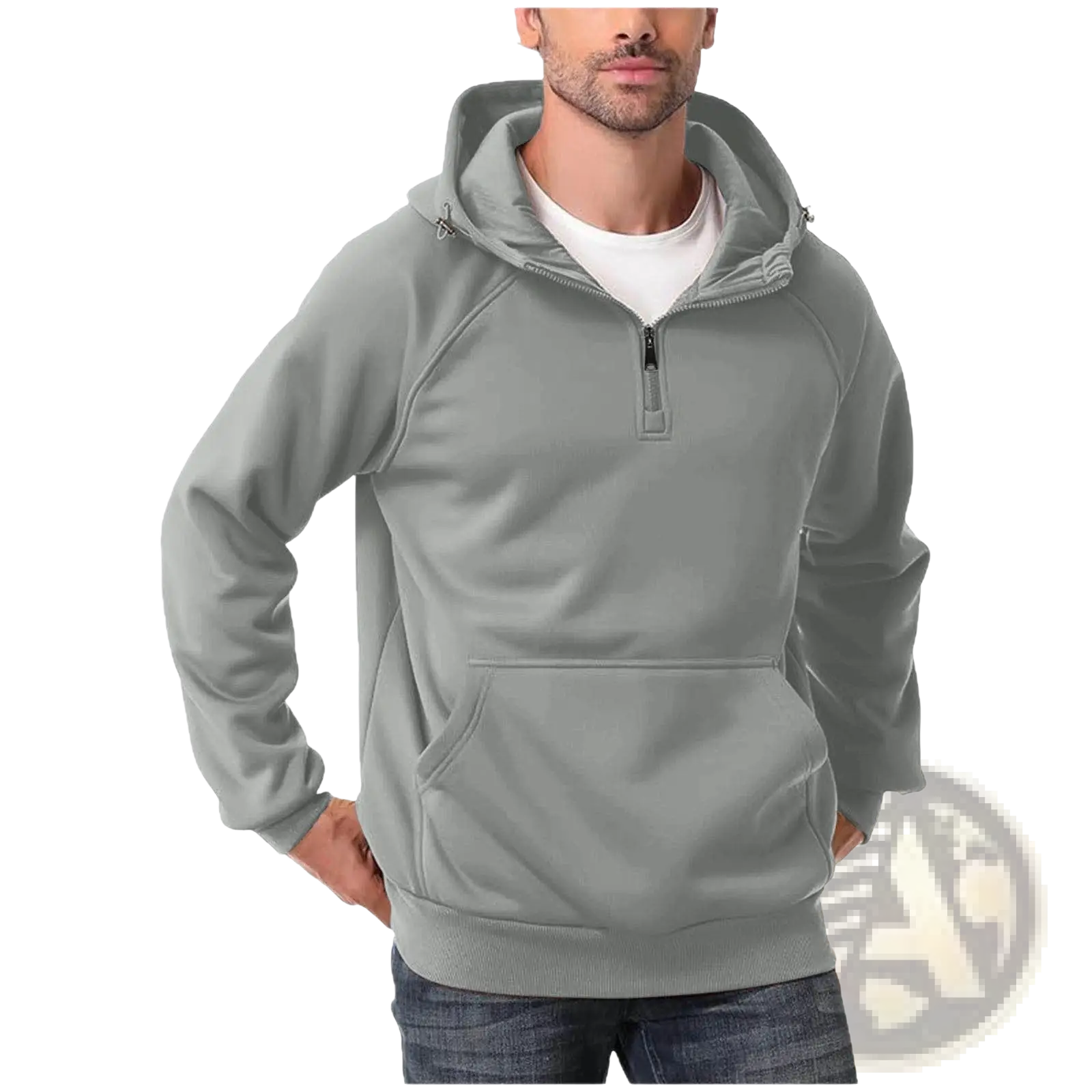 Men's Casual Multi Color Half Zip Pullover Hoodie