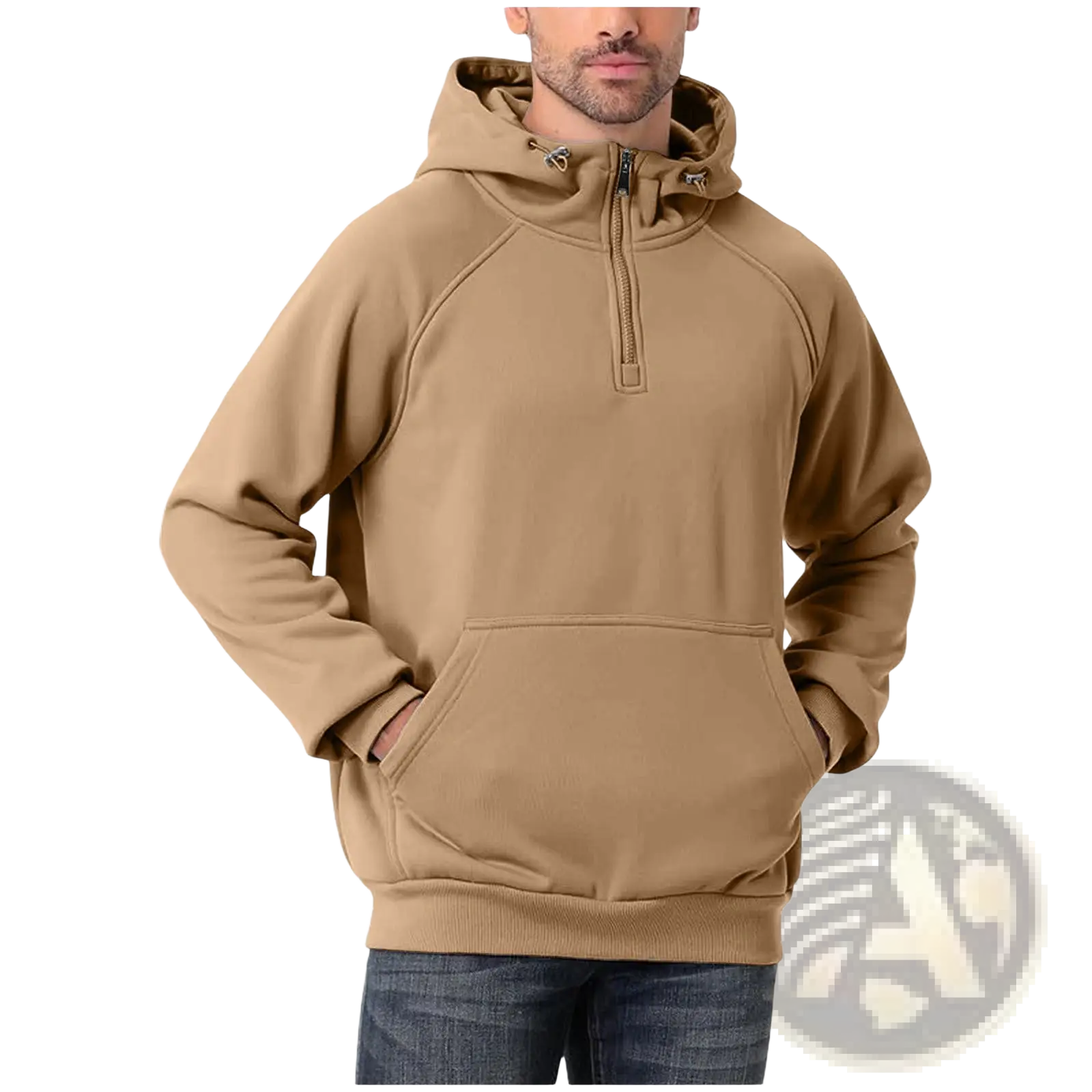Men's Casual Multi Color Half Zip Pullover Hoodie