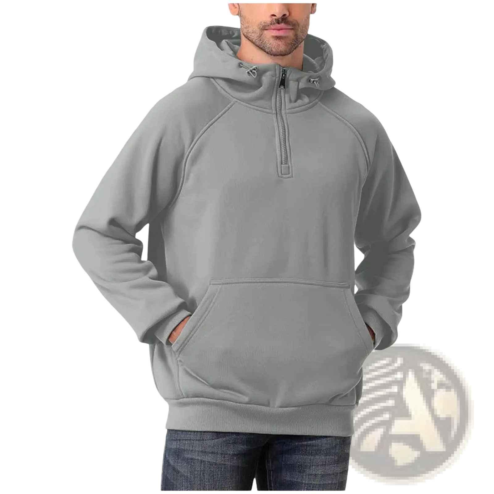Men's Casual Multi Color Half Zip Pullover Hoodie