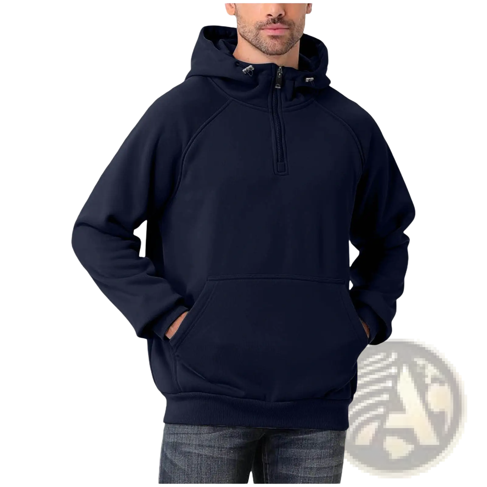 Men's Casual Multi Color Half Zip Pullover Hoodie