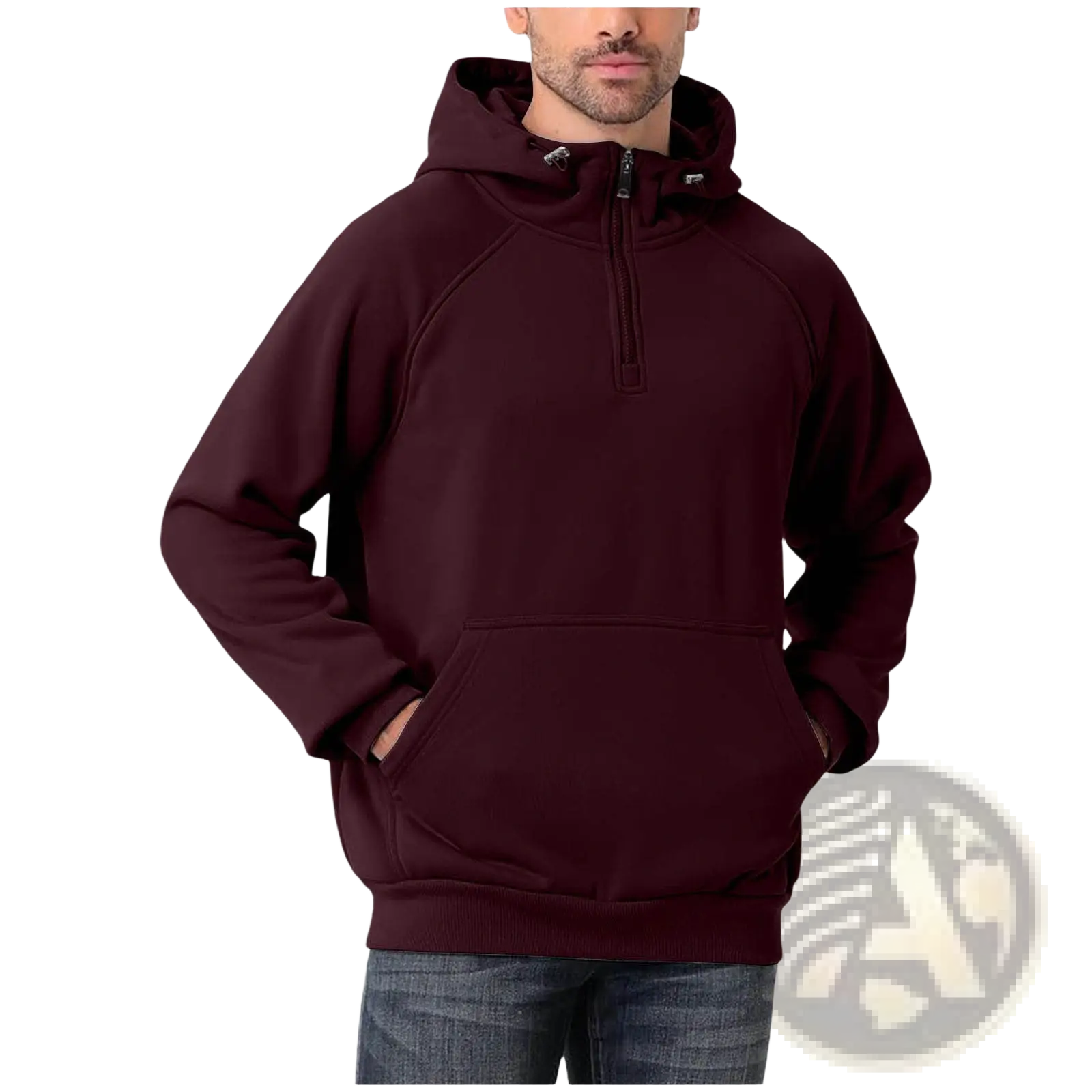 Men's Casual Multi Color Half Zip Pullover Hoodie