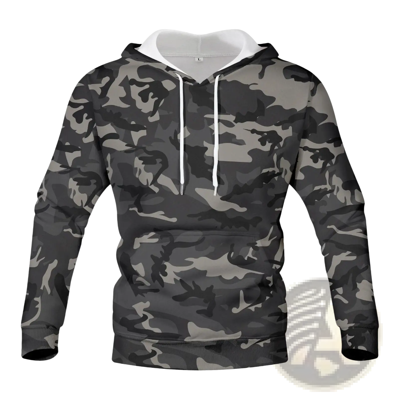 Men's Digital Camouflage Contrast Lining Pullover Hoodie