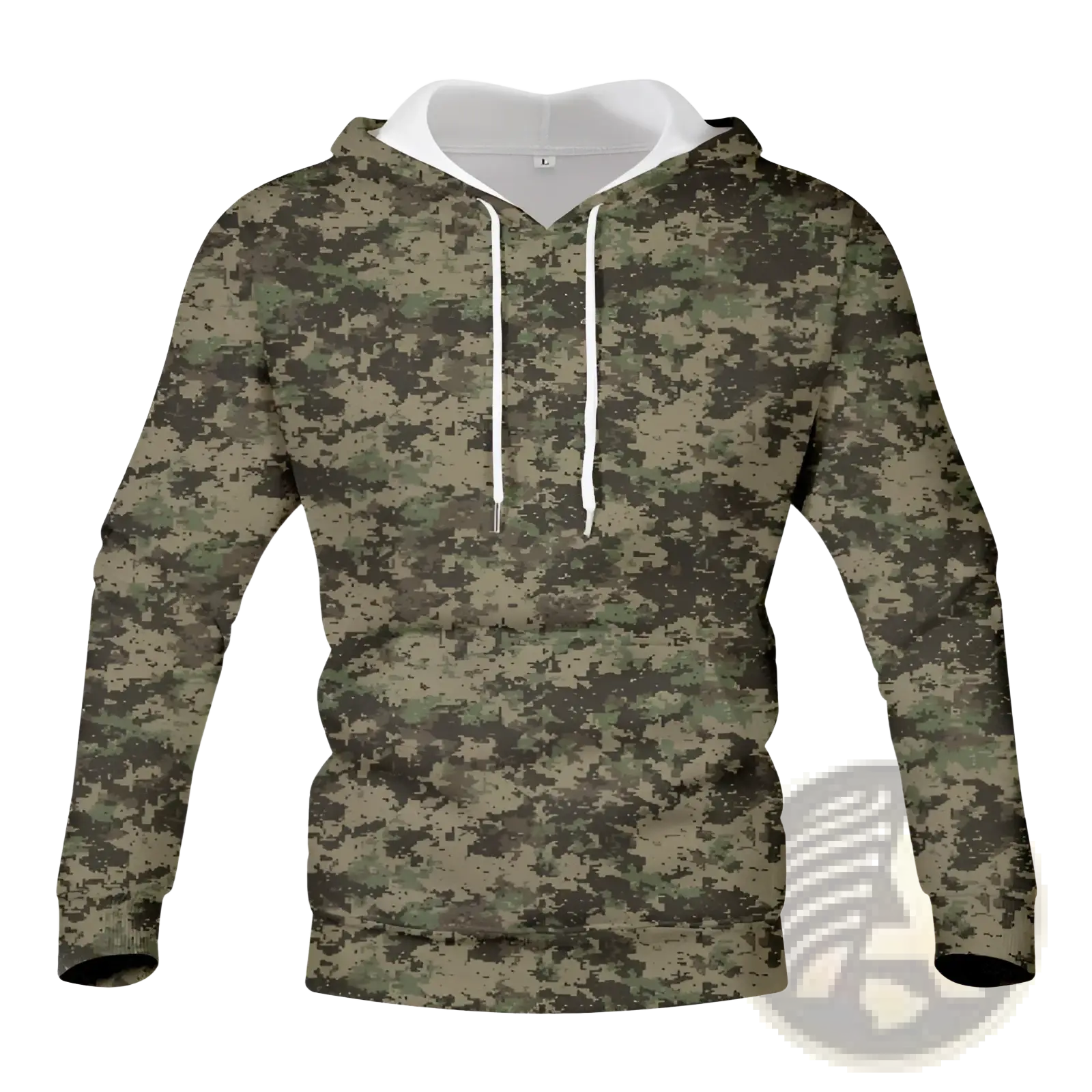 Men's Digital Camouflage Contrast Lining Pullover Hoodie