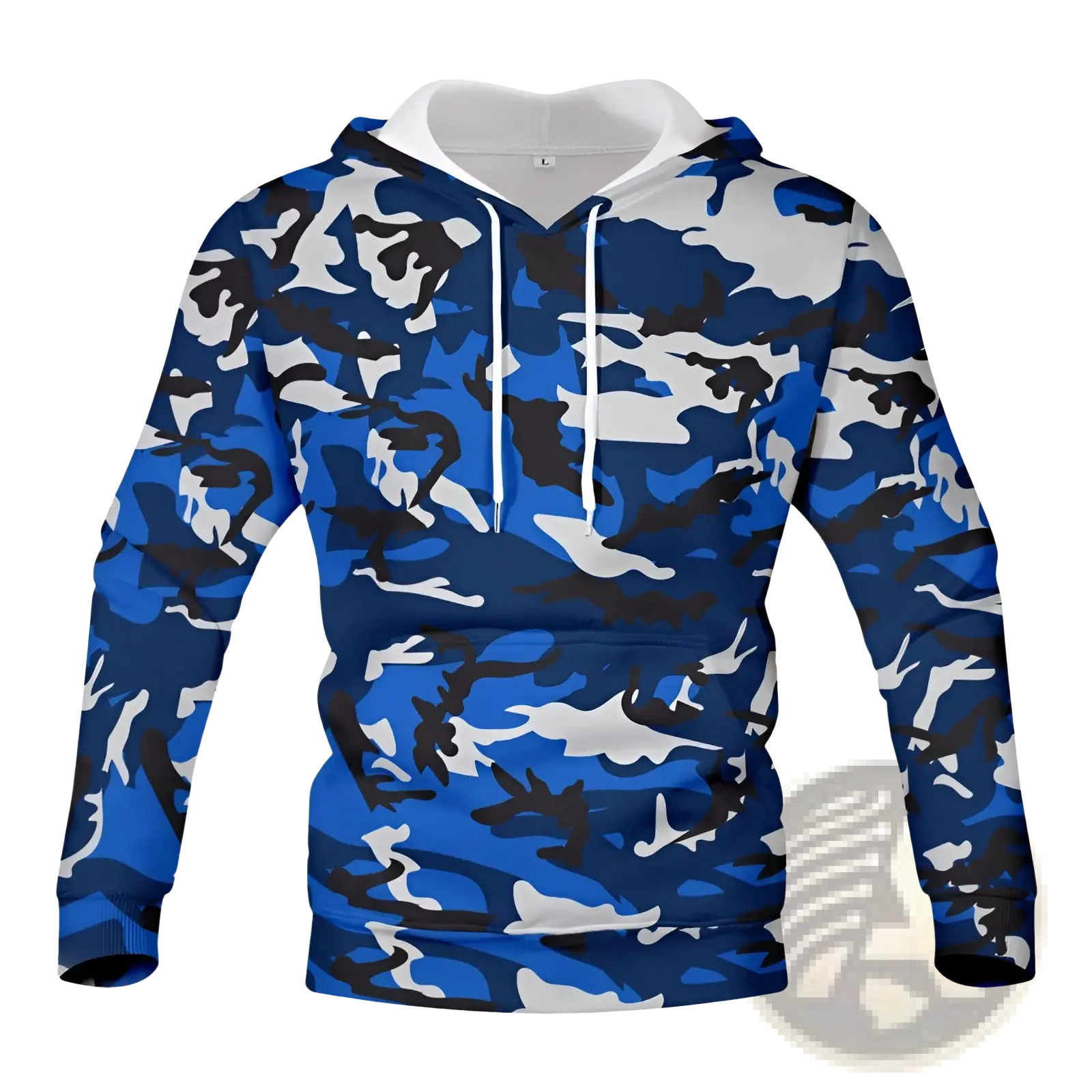 Men's Digital Camouflage Contrast Lining Pullover Hoodie